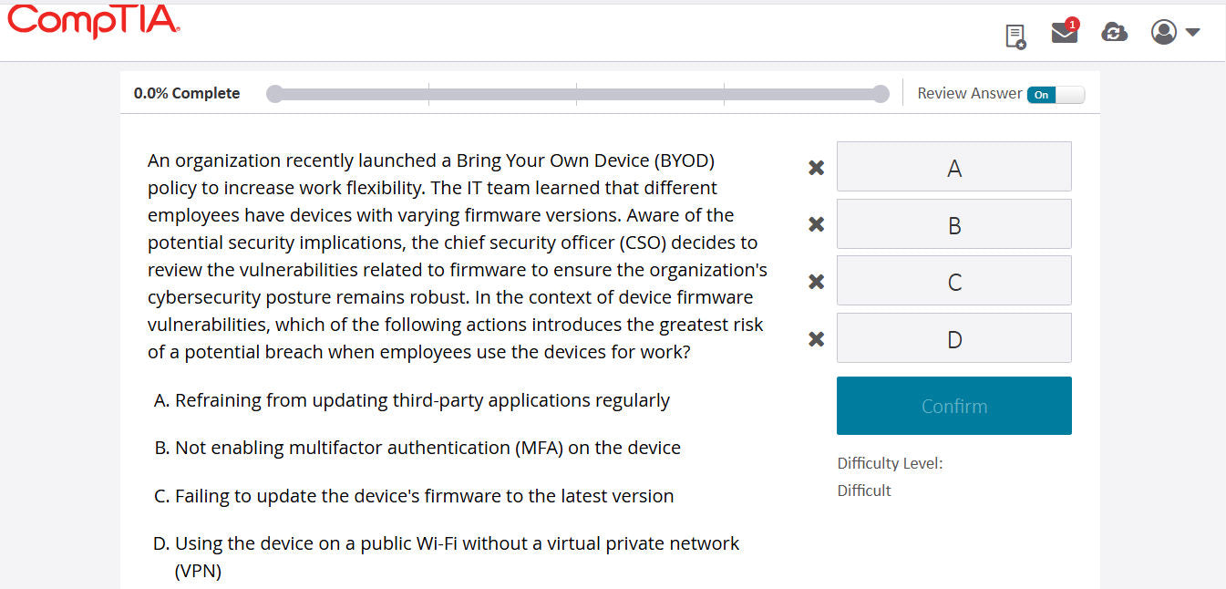 Best Offer (SY0-701) - CompTIA Security+ CertMaster Learn + Labs (3 Month)