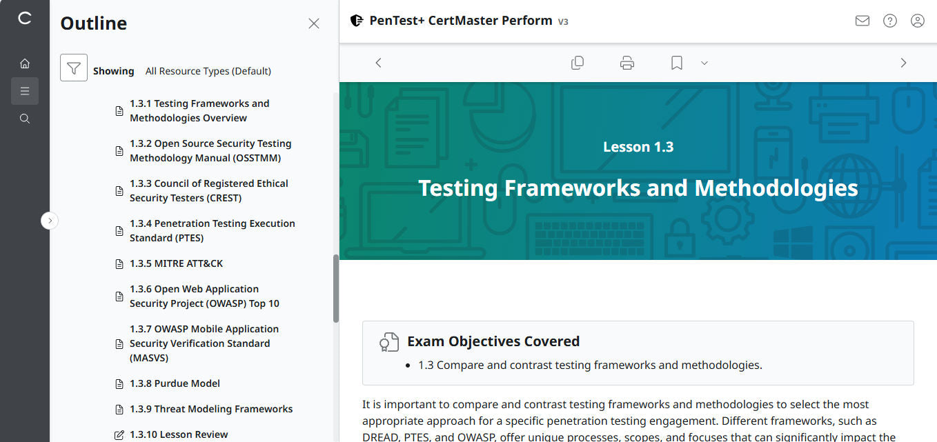 CertMaster Perform CompTIA PenTest+  PT0-003 (V3) (3 Month Access)