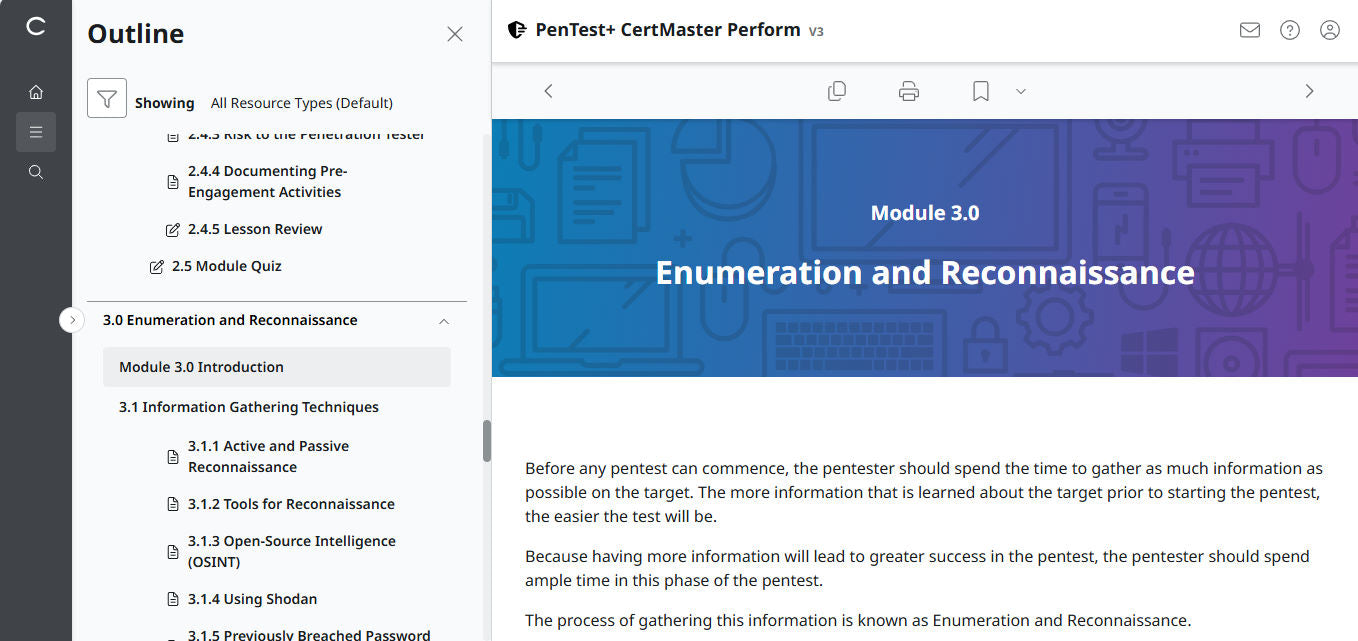 CertMaster Perform  for CompTIA PenTest+ PT0-003 (V3) - 3 Month Access
