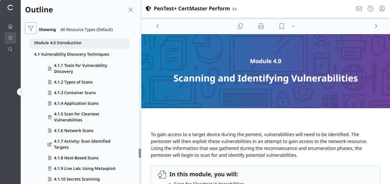 CertMaster Perform  for CompTIA PenTest+ PT0-003 (V3) - 3 Month Access