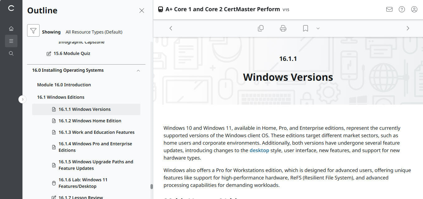 CompTIA A+ Core 1 & 2 CertMaster Perform  (V15) (4 Month Access) (🛒Special Offer)