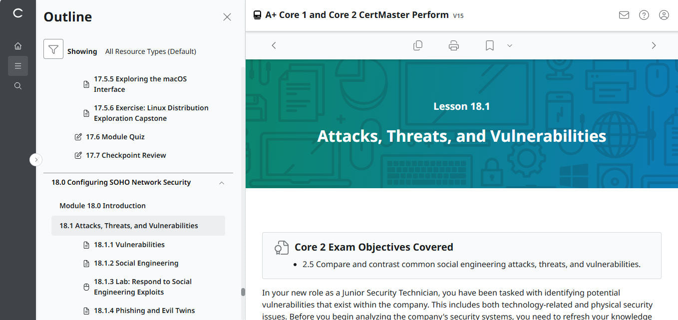 🛒Special Offer - CompTIA A+ Core 1 & 2 CertMaster Perform  (V15) (4 Month Access)