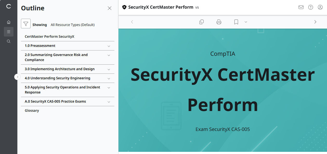 CompTIA CertMaster Perform – SecurityX CASP+ CAS-005 - 3 Months Access