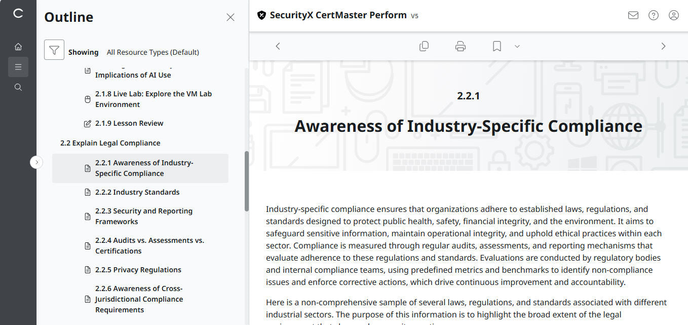 CompTIA CertMaster Perform – SecurityX CASP+ CAS-005 - 3 Months Access
