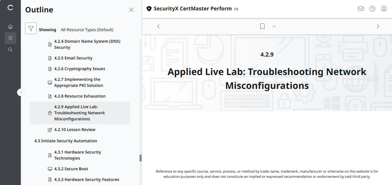 CompTIA CertMaster Perform – SecurityX CASP+ CAS-005 - 3 Months Access