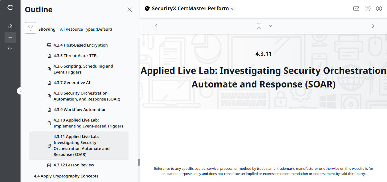 CompTIA CertMaster Perform – SecurityX CASP+ CAS-005 - 3 Months Access